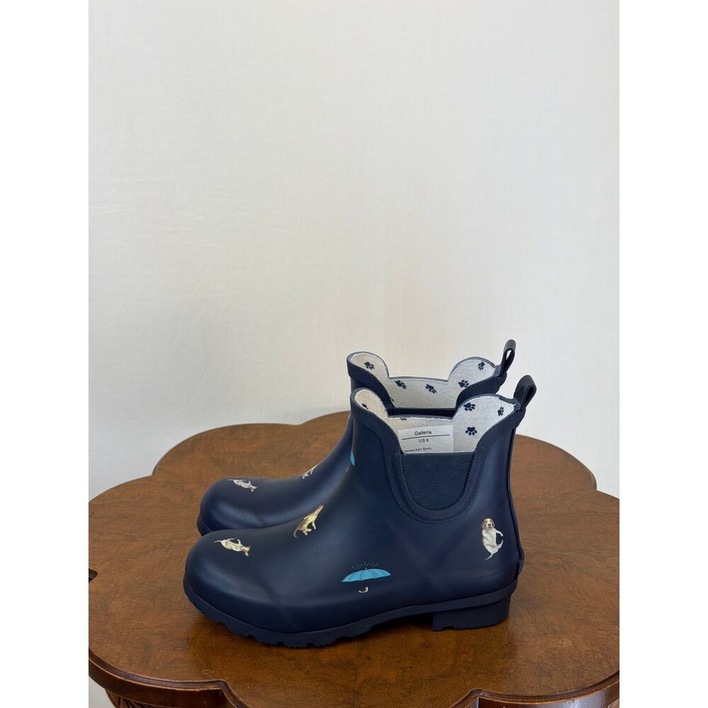 NIB Galleria Chelsea Rain Boots Navy Cat / Dog Rainboots #0595 SZ 11 - Picture 2 of 8